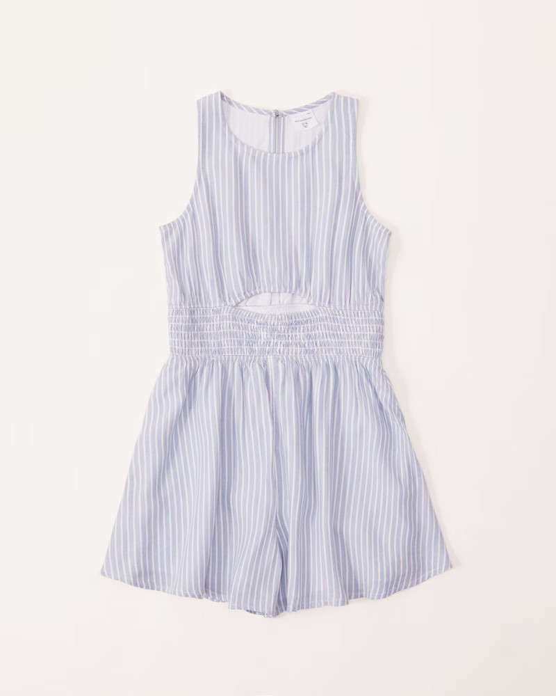 smocked cutout romper | Abercrombie & Fitch (US)