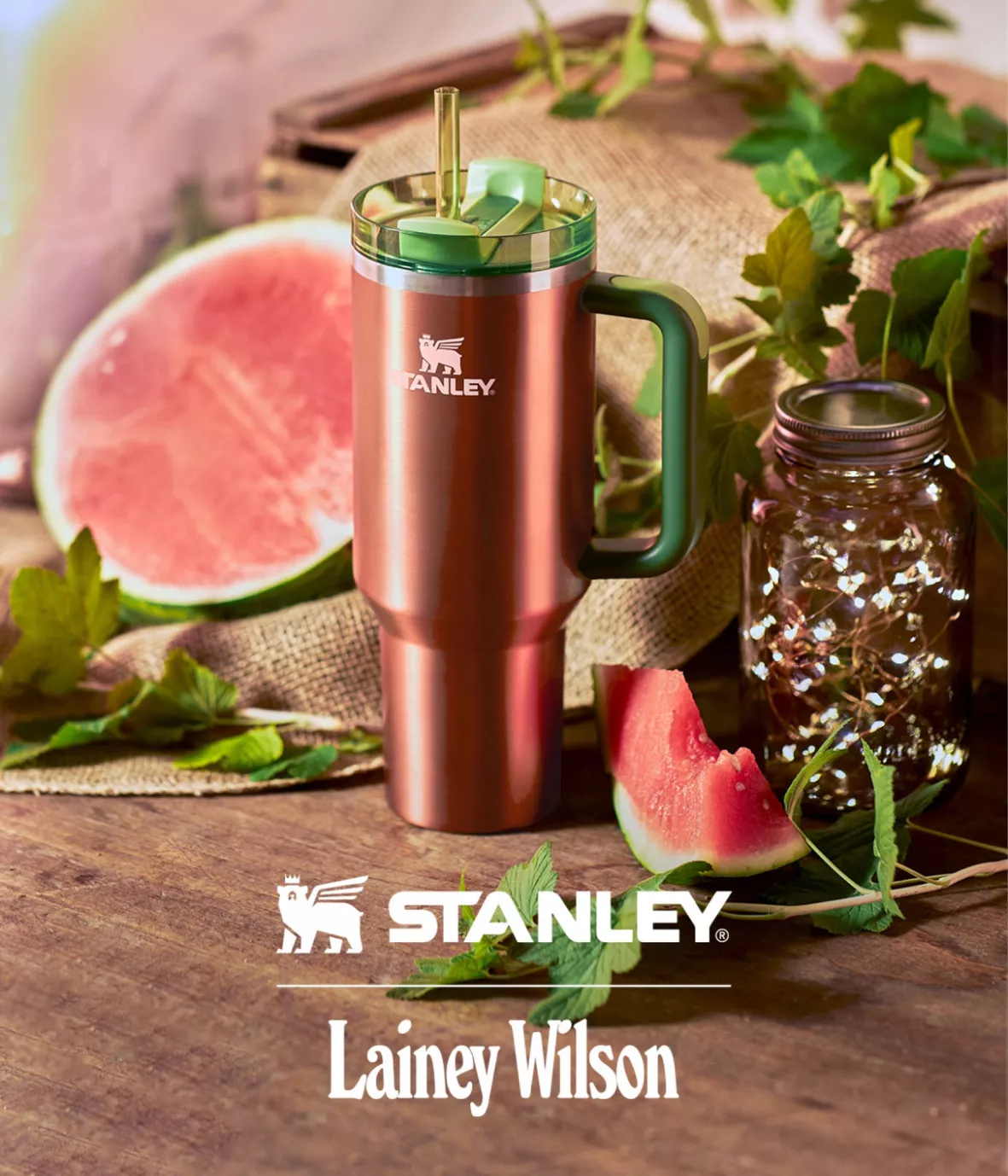 New Stanley x Lainey Wilson Watermelon Moonshine & Country Gold 40oz  Tumblers