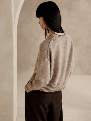 Mona Oversized Wool-Cotton Sweater | Banana Republic (US)