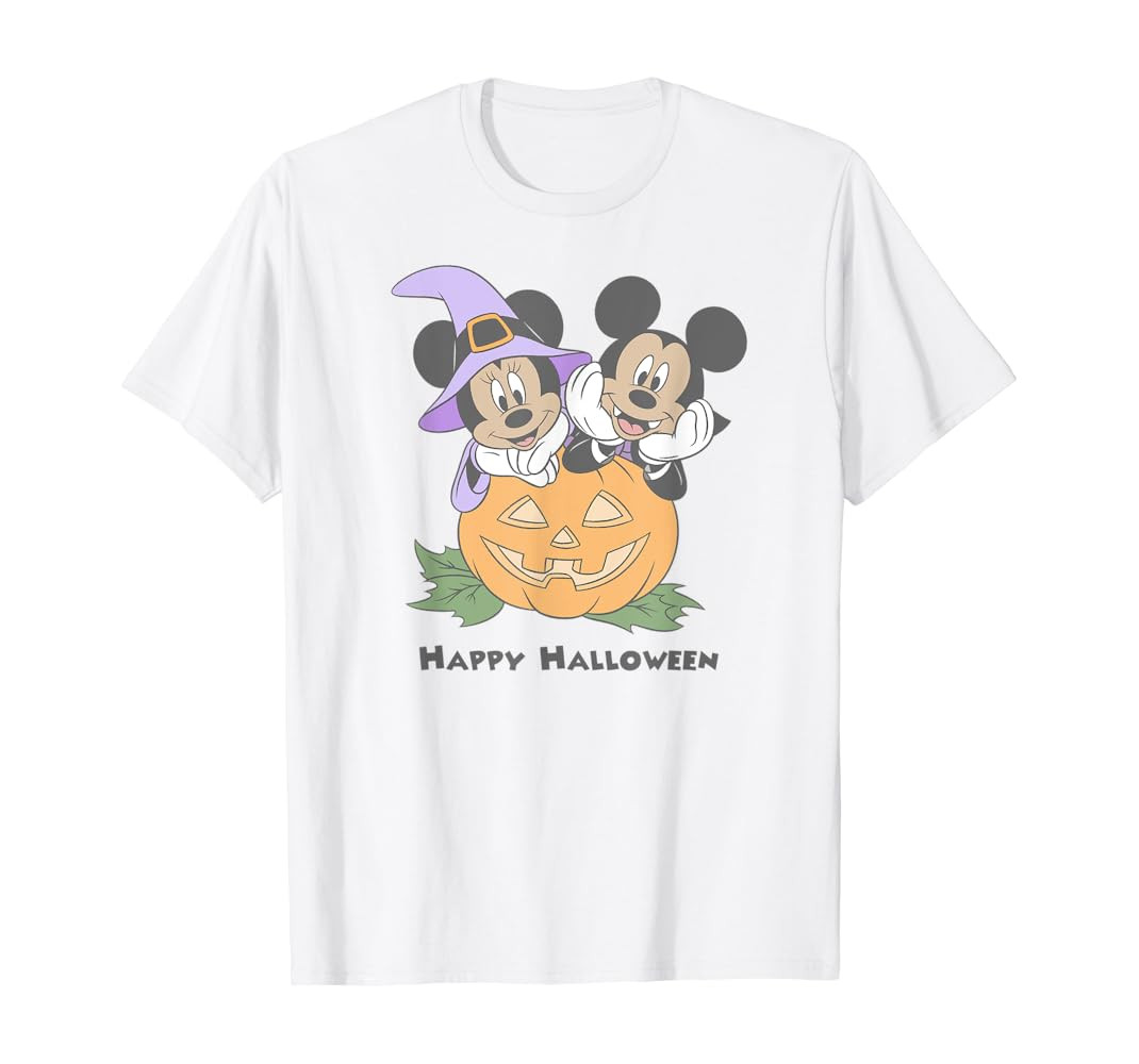 Disney Mickey And Friends Halloween Pumpkin Mickey & Minnie T-Shirt | Amazon (US)