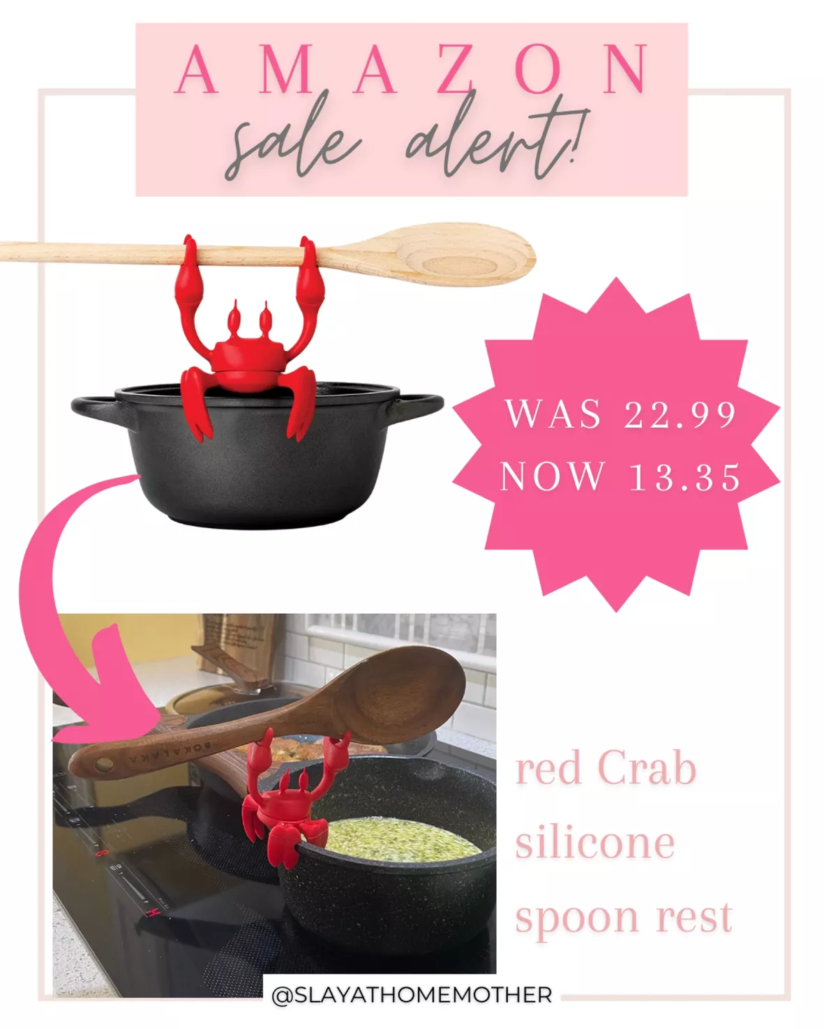 Red Crab Spoon Holder and Steam Releaser by OTOTO