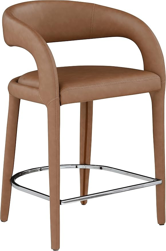 Meridian Furniture 989Brown-C Sylvester Collection Modern | Contemporary Faux Leather Upholstered... | Amazon (US)