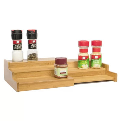Bamboo Expandable 3-Tier Spice Shelving Rack | Wayfair North America