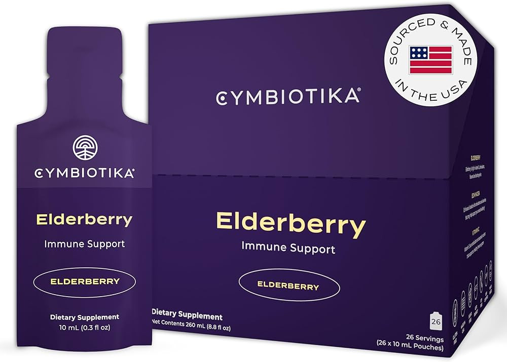 CYMBIOTIKA Adults Elderberry Boost Supplement – Organic Elderberry with Vitamin E for Immune Su... | Amazon (US)