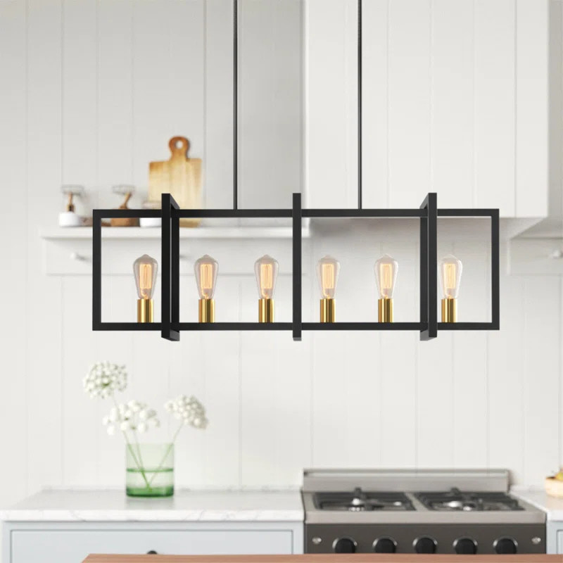 Halliburton 6 - Light Kitchen Island Square / Rectangle Chandelier | Wayfair Professional