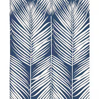 Palm Silhouette Coastal Blue 20.5 in. x 18 ft. Peel and Stick Wallpaper | The Home Depot