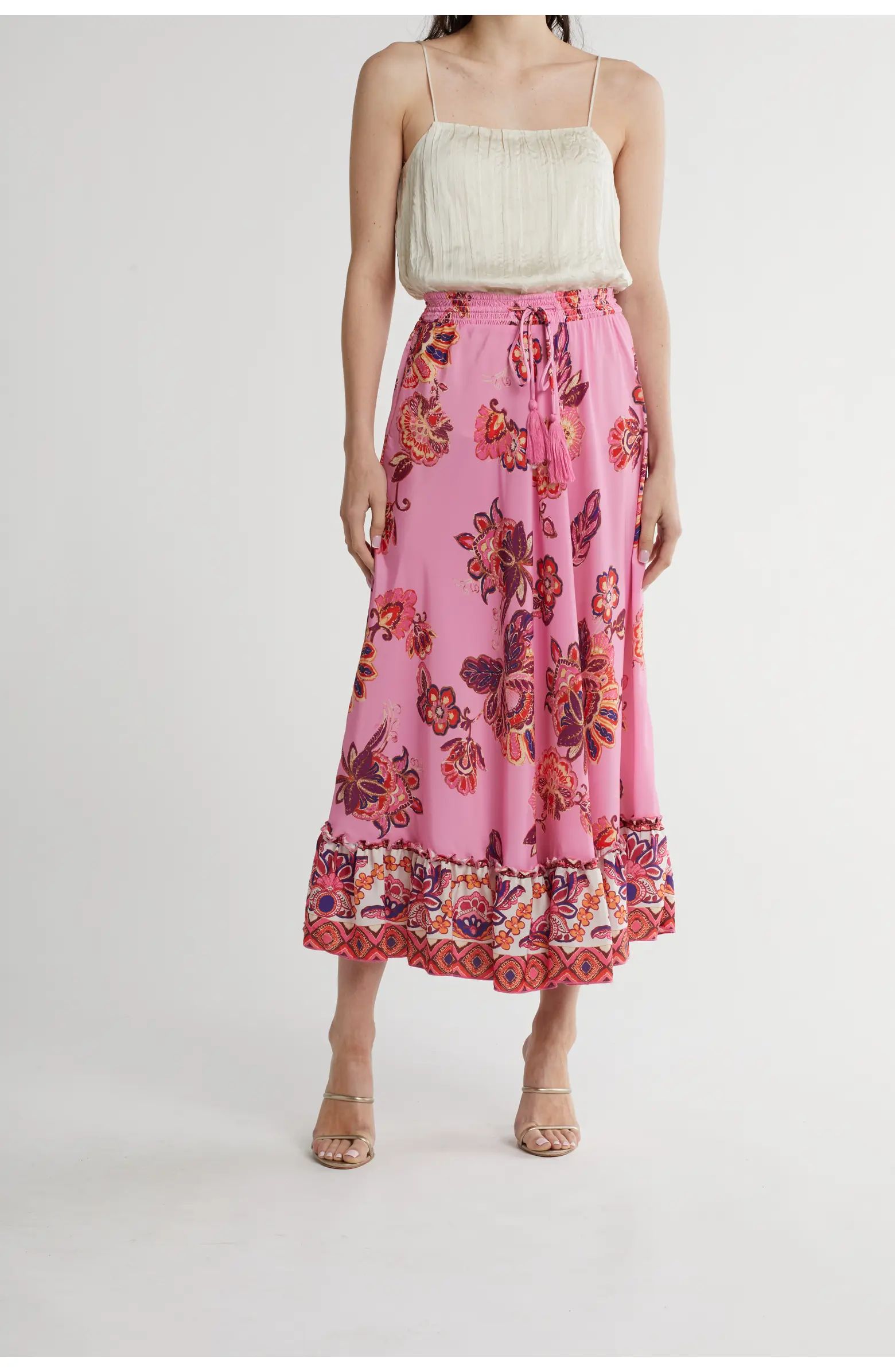 T Tahari Tiered Drawstring Waist Maxi Skirt | Nordstromrack | Nordstrom Rack