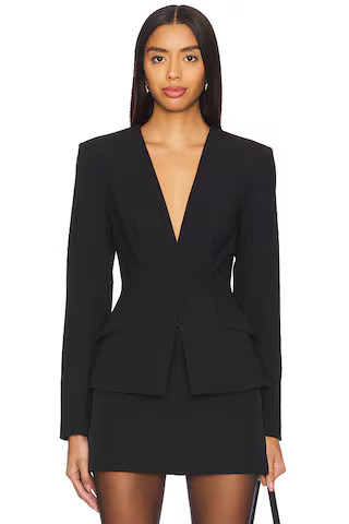 ALL THE WAYS Elizabeth Deep V Blazer in Black from Revolve.com | Revolve Clothing (Global)