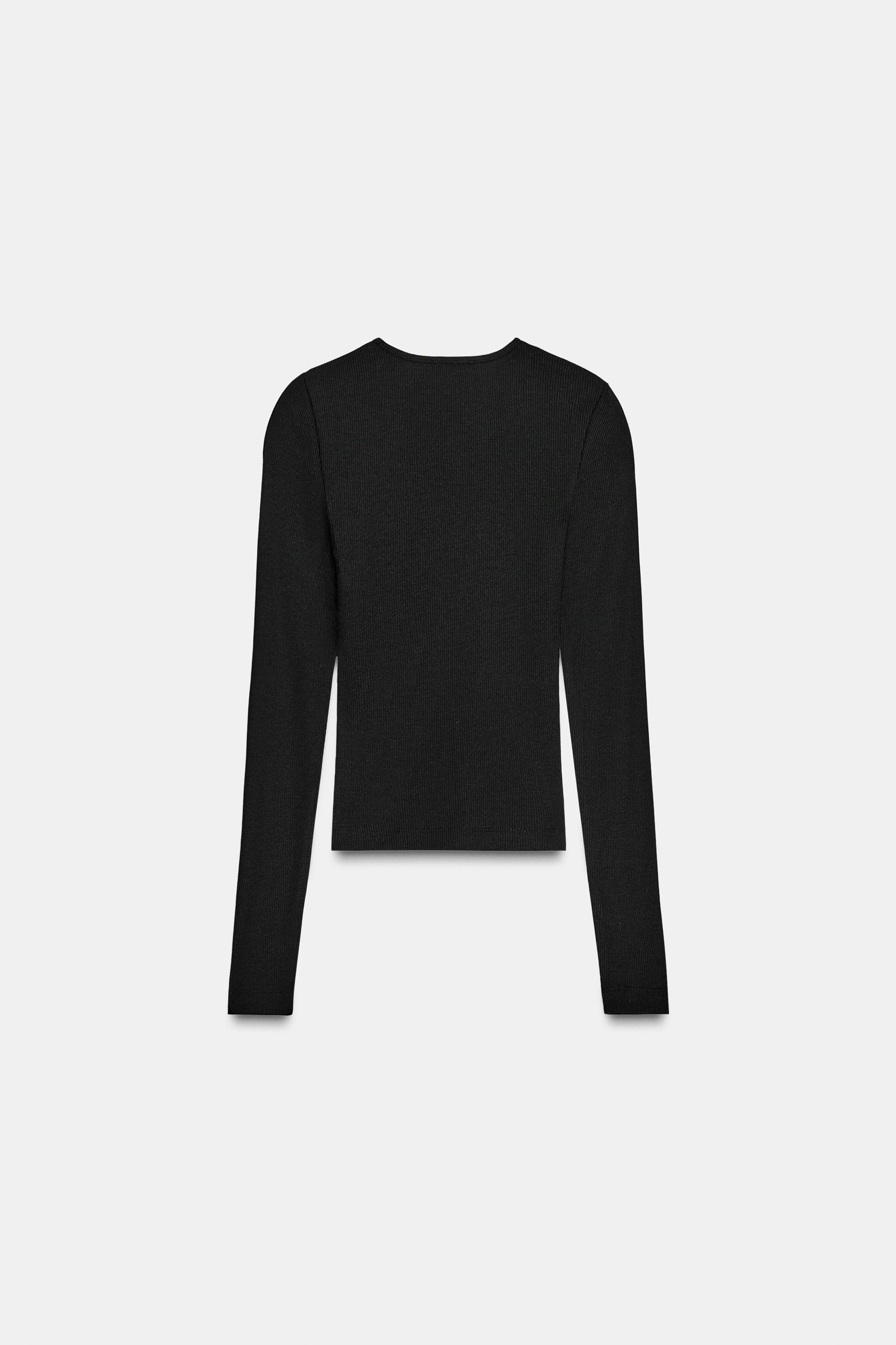 LONG SLEEVE RIBBED TOP | Zara US