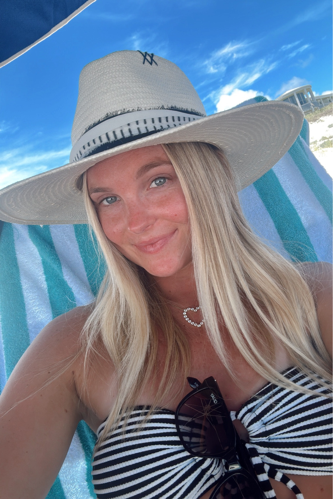Beach outfit🖤🤍 Wearing a size small in the swim suit. So glad you are here🤍✨ Xo!!