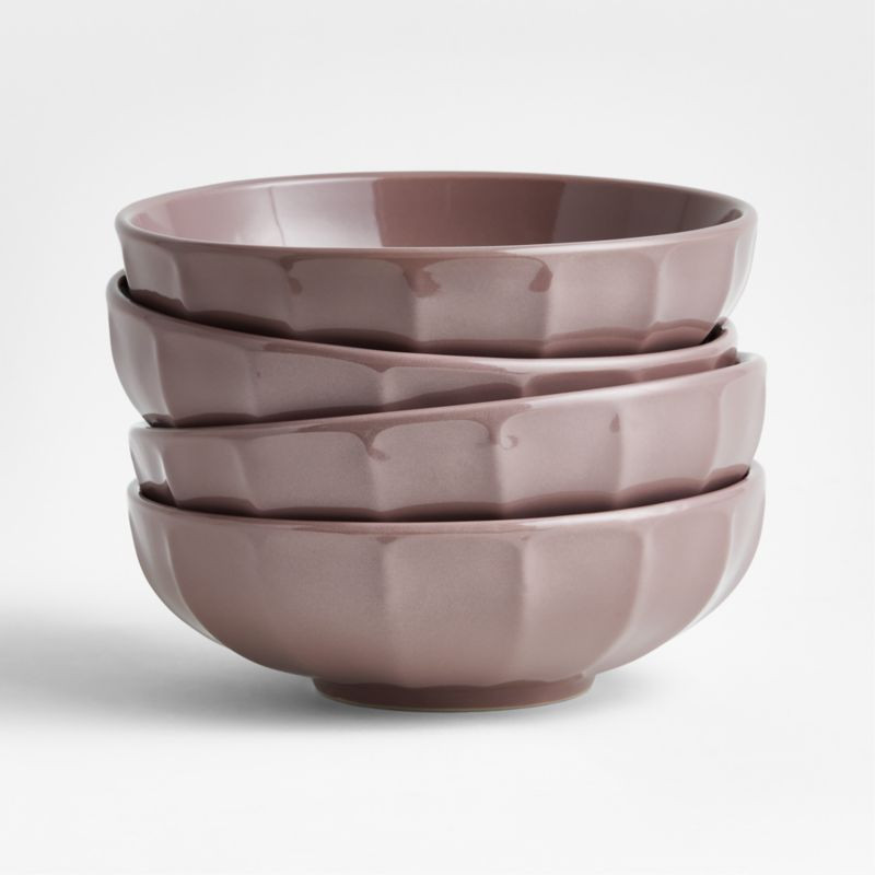 Cafe Desert Pink Low Bowls, Set of 4 | Crate & Barrel | Crate & Barrel