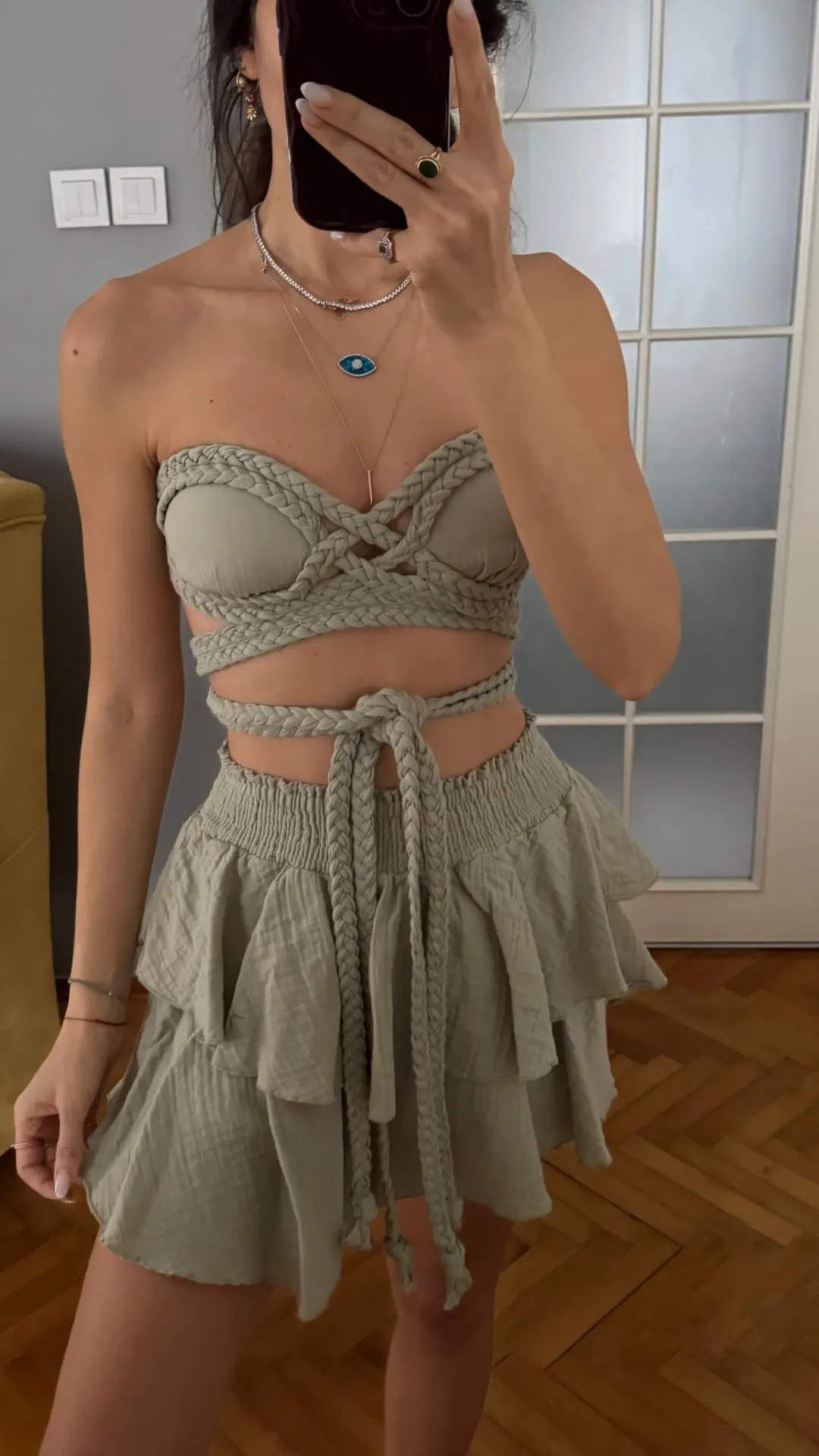 Boho Linen Skirt Set: Goddess Mini Dress, Beach Cover-up - Etsy | Etsy (US)