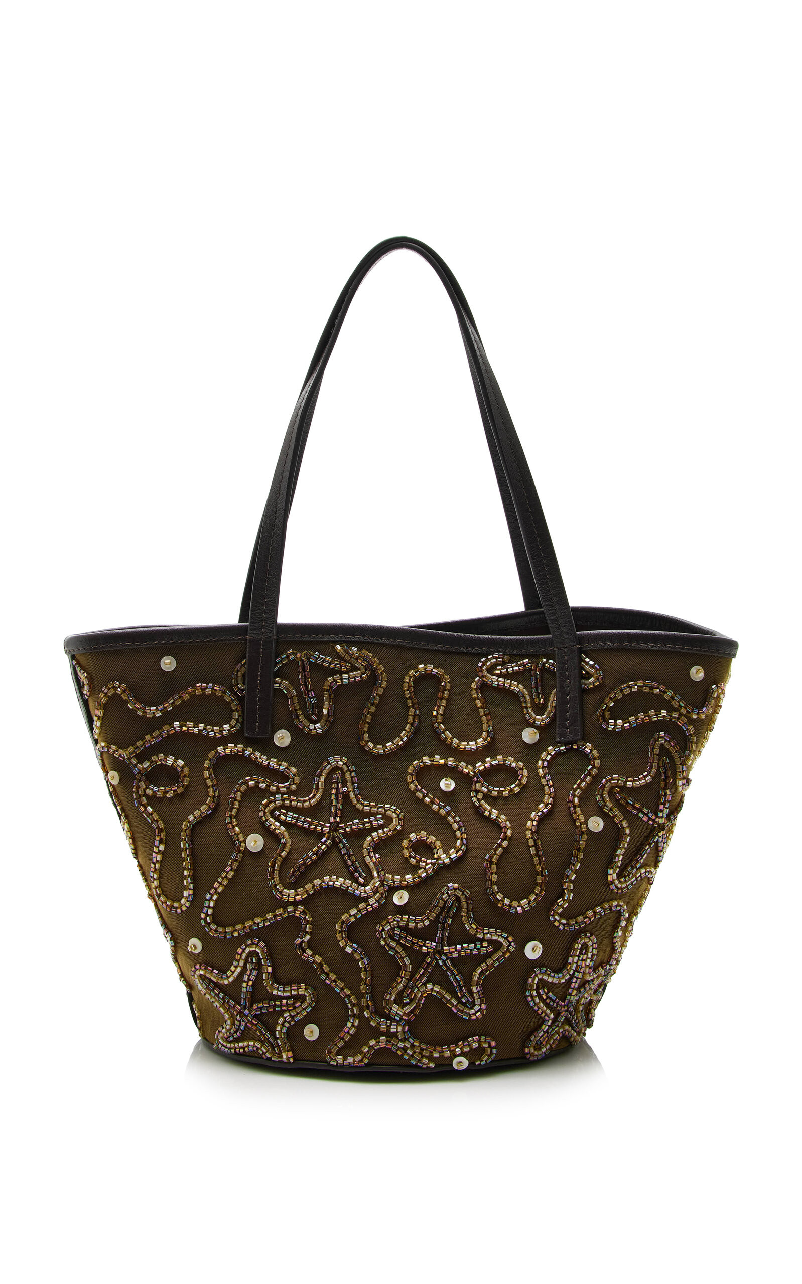 STAUD Caro Embroidered Canvas Bucket Bag - Moda Operandi | Moda Operandi (Global)