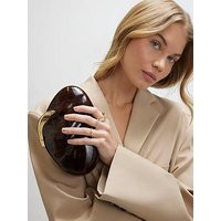 River Island Marble Pebble Box Clutch Bag - Brown | Very (UK)