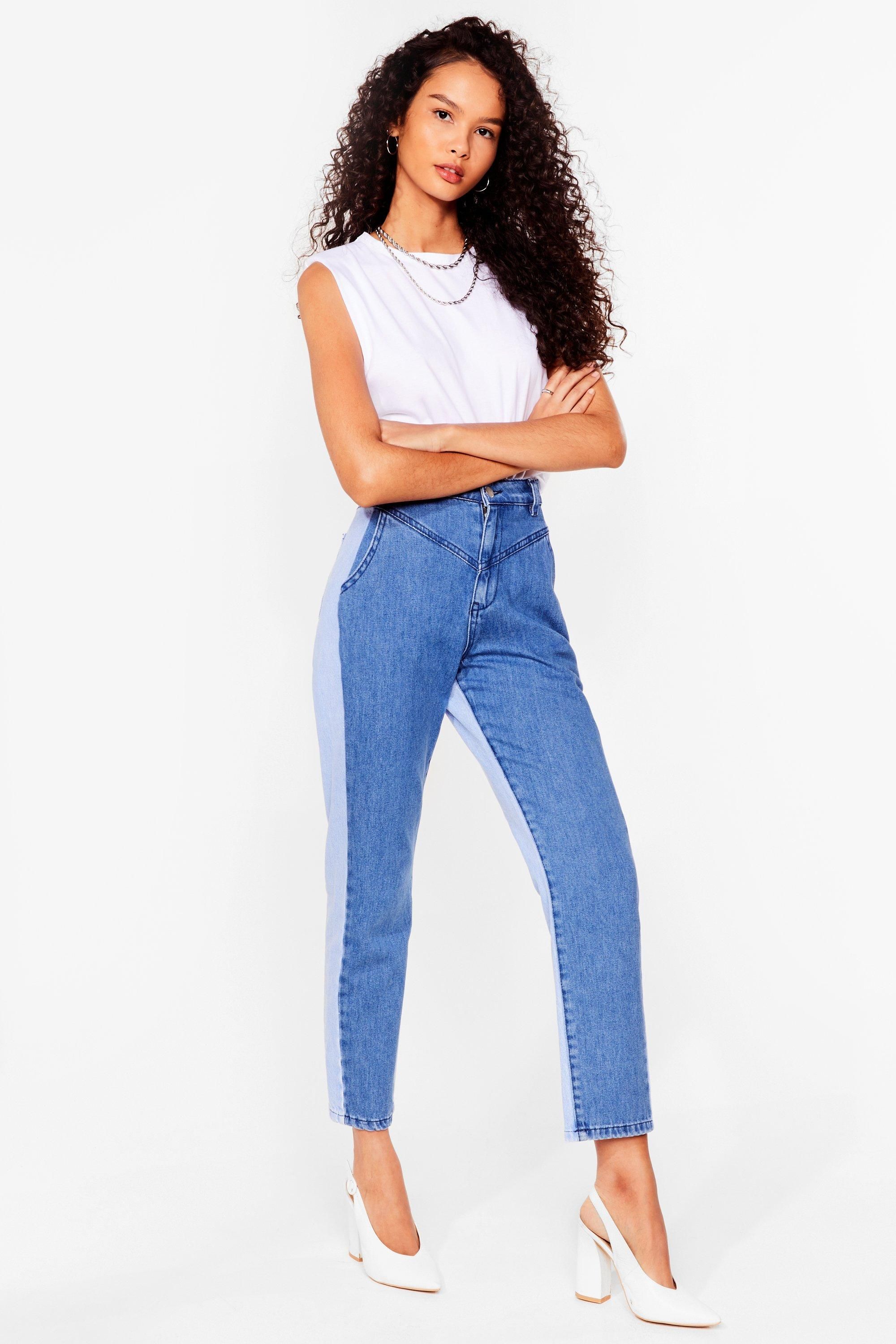 Opposites Attract Two-Tone Mom Jeans | NastyGal (US & CA)
