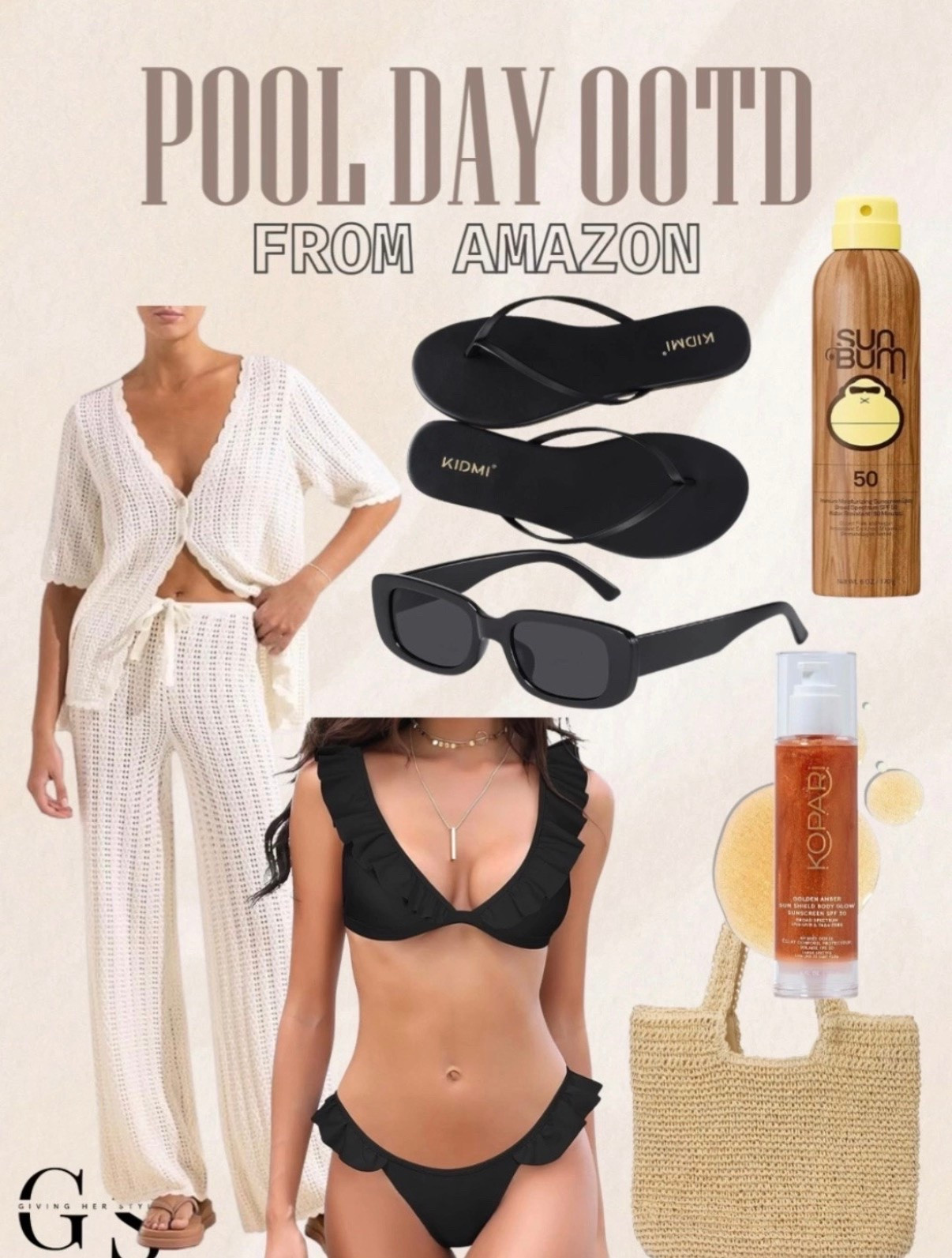 Pool day ootd from Amazon 
Memorial Day ootd, Memorial Day outfit, pool day, swimwear, swimsuit, black flip flops, beach bag, women’s sunglasses, beach towel, water proof makeup, summer makeup, amazon finds, amazon summer, summer fashion, summer outfit ideas, beach outfit, resort wear, vacation wear

#LTKSwim #LTKTravel #LTKSeasonal