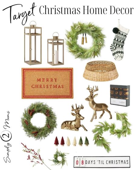 Shop these beautiful home decor items from Target that you need this year. Large gold lanterns, greenery including faux berry stems, garlands wreaths and napkin rings. Welcome guess with a cheery doormat. Beautiful knit Christmas stocking and textured woven tree collar. Gold bells for DIY projects. Mini bottlebrush trees and gold metal figurines to create holiday displays on shelves and table tops. And a super fun Christmas countdown calendar. 

#LTKHoliday #LTKhome #LTKSeasonal