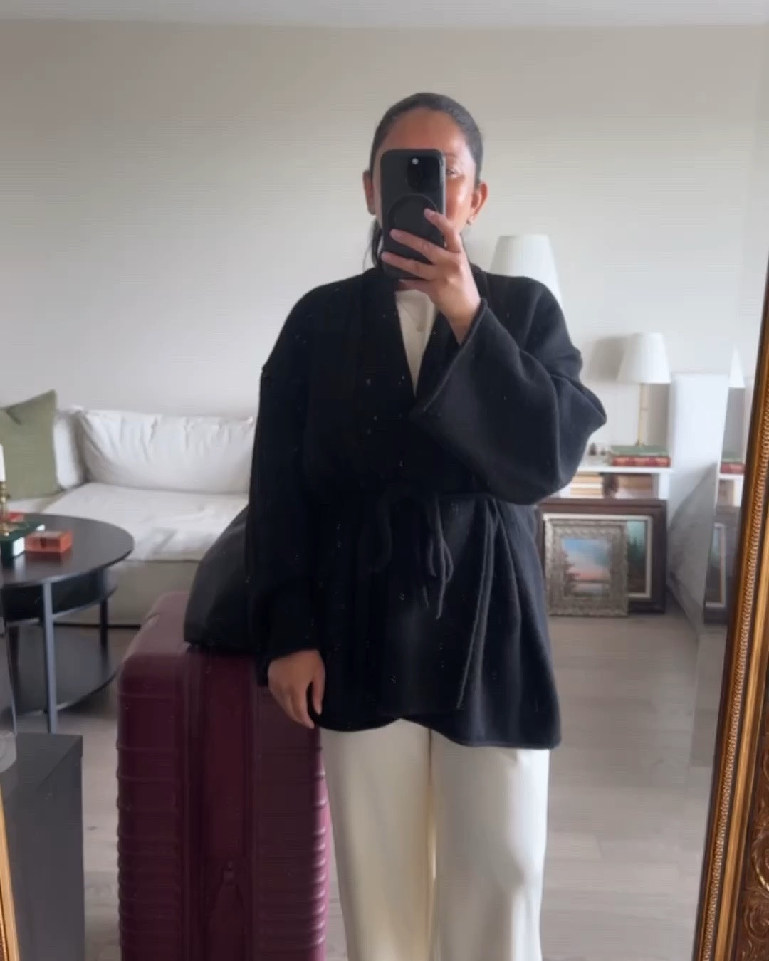 Comfy-chic travel day outfit all in Lily Silk and my Beis luggage and Longchamp tote.

#LTKTravel #LTKootd #LTKPetite