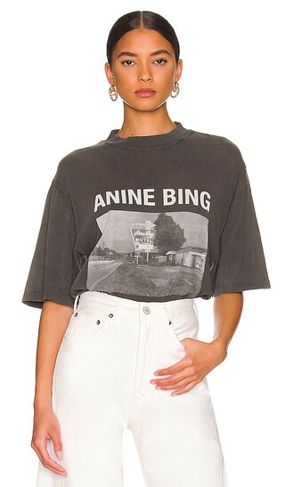 Wes Tee Motel in Washed Black | Revolve Clothing (Global)