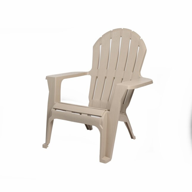 Style Selections Patio Conversation Stackable Taupe Resin Frame Stationary Adirondack Chair with ... | Lowe's