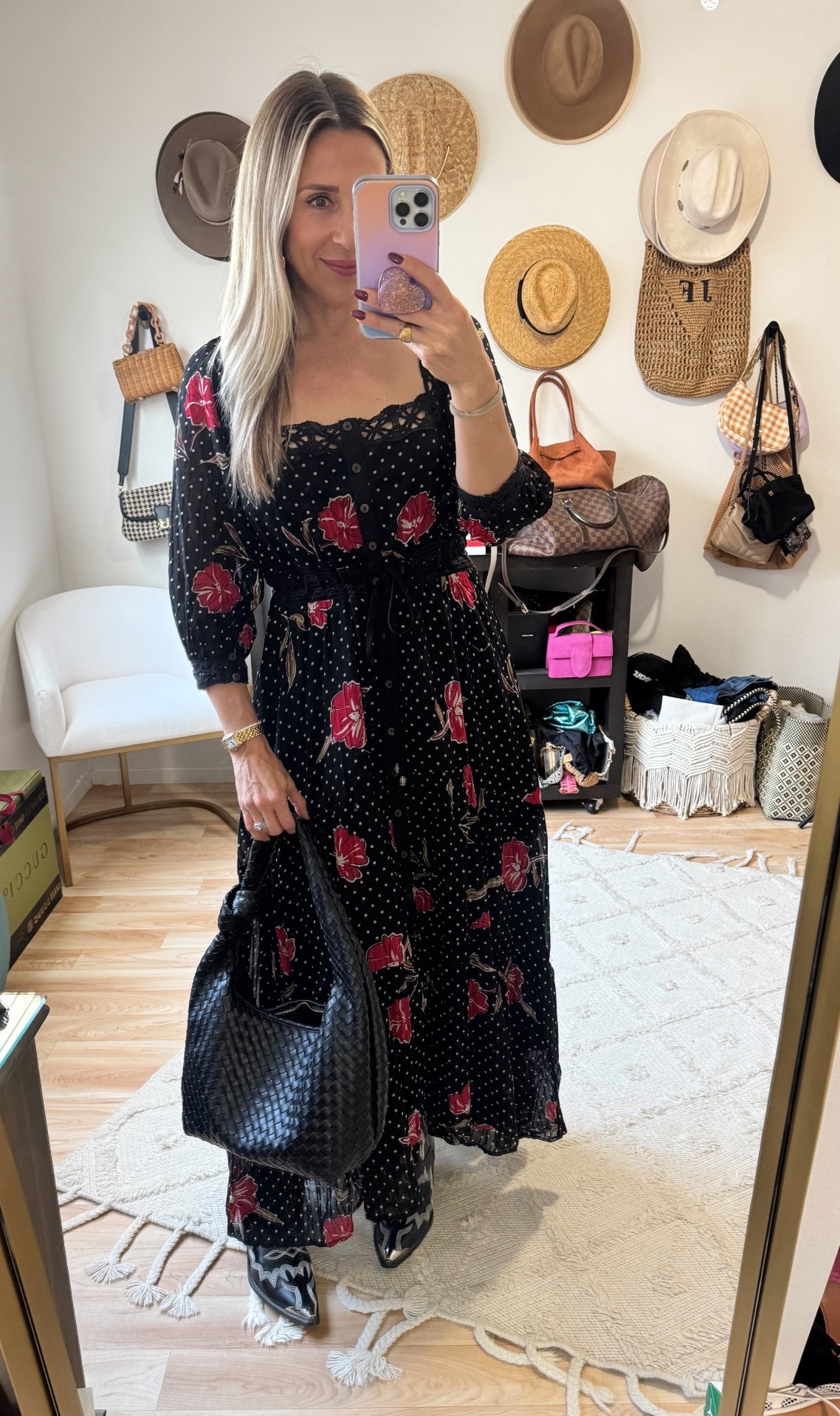 Perfect dress for a romantic date night or in my case, a galentine’s night ❤️ I paired it with some fun boots 🙌 Runs true to size and comes in 5 different prints / colors !

#LTKootd #LTKOver40 #LTKValentine