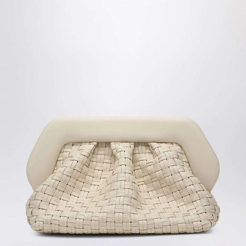 Clutch ivory in eco leather woven | The Double F
