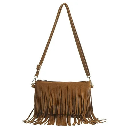 FUEENIRVA Women Crossbody Purse Fringe Purse Polyester 1Set Storage Holder | Walmart (US)