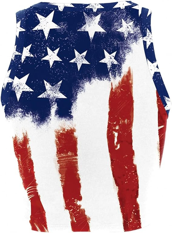 American Flag Crop Tank Tops for Women Patriotic T Shirt USA Shirt Stars Stripes 4th of July Vest... | Amazon (US)