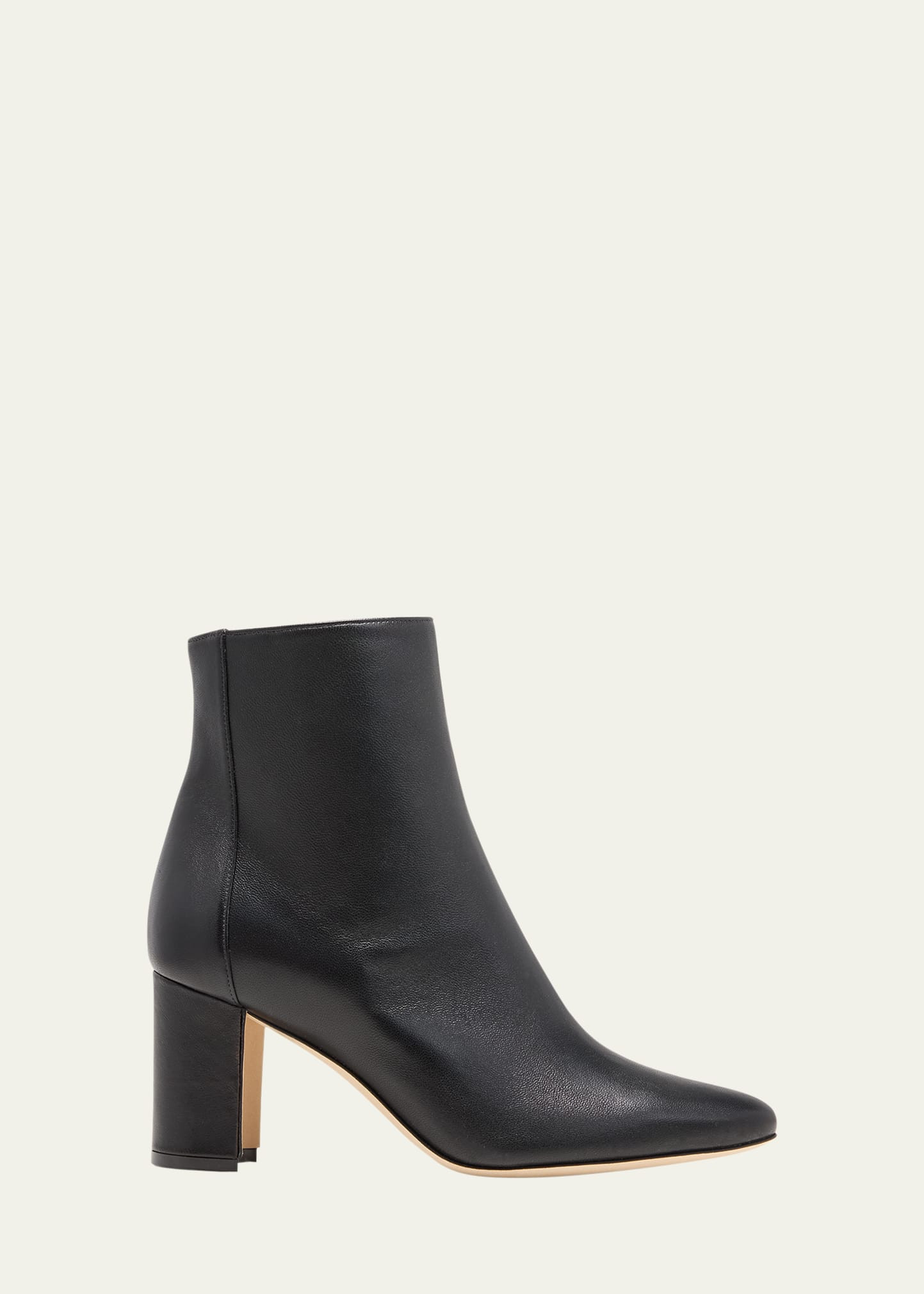 Manolo Blahnik Rosie Leather Zip Booties | Bergdorf Goodman