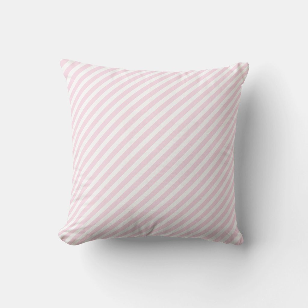 Pink & White Striped Throw Pillows | Zazzle