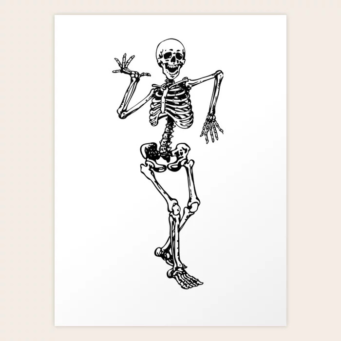 Skeleton Happy Dancing Art Print by Original DNA Plus | Society6