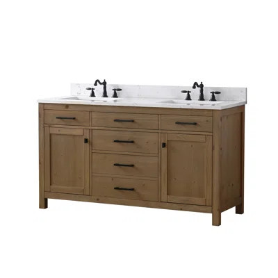 Ajiya Textured 60" Double Vanity | Wayfair North America