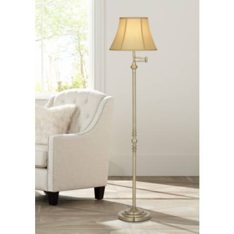 Montebello Collection Antique Brass Swing Arm Floor Lamp | Lamps Plus