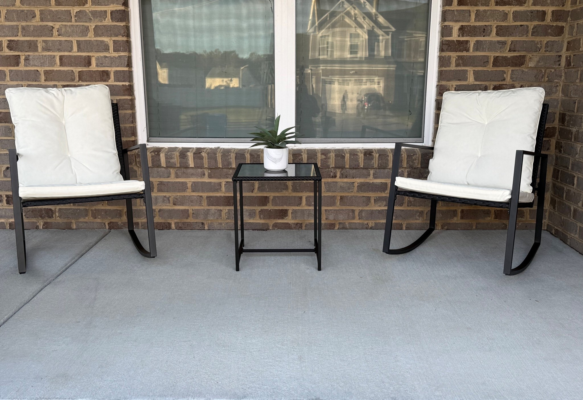 Not every style should involve you breaking the bank! Cuteness overload for less. I'm still searching for the perfect rug to finish this project. These are super cozy  for my porch individuals who are just looking to enjoy their coffee, read a book, or just catch some fresh air. #rockers #3pc #ergonomicchairs 

#LTKStyleTip #LTKGiftGuide #LTKHome