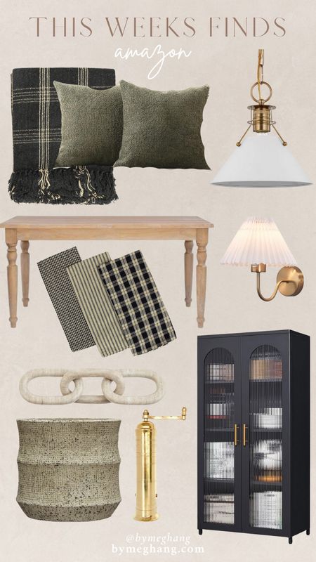 This weeks amazon finds! Checkered blanket, throw pillows, pendant lights, sconces, dining table only $400, kitchen decor, large bookcase under $200, planter, pepper mill 

#LTKFind #LTKhome