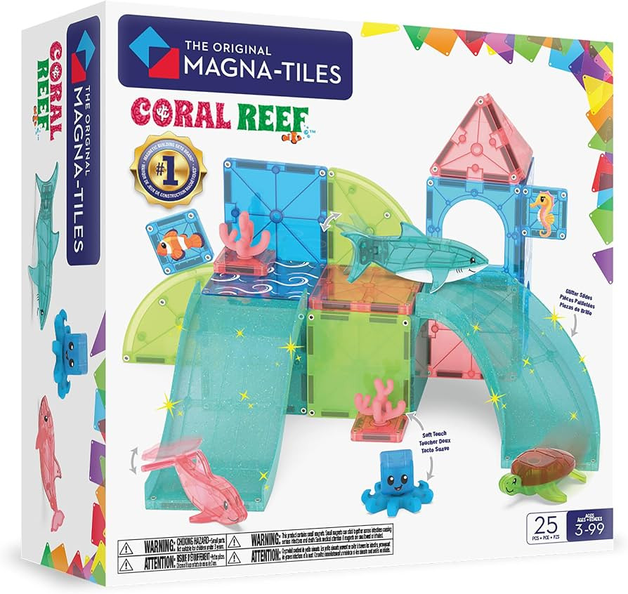 MAGNA-TILES Coral Reef 25-Piece Magnetic Construction Set, The Original Magnetic Building Brand | Amazon (US)