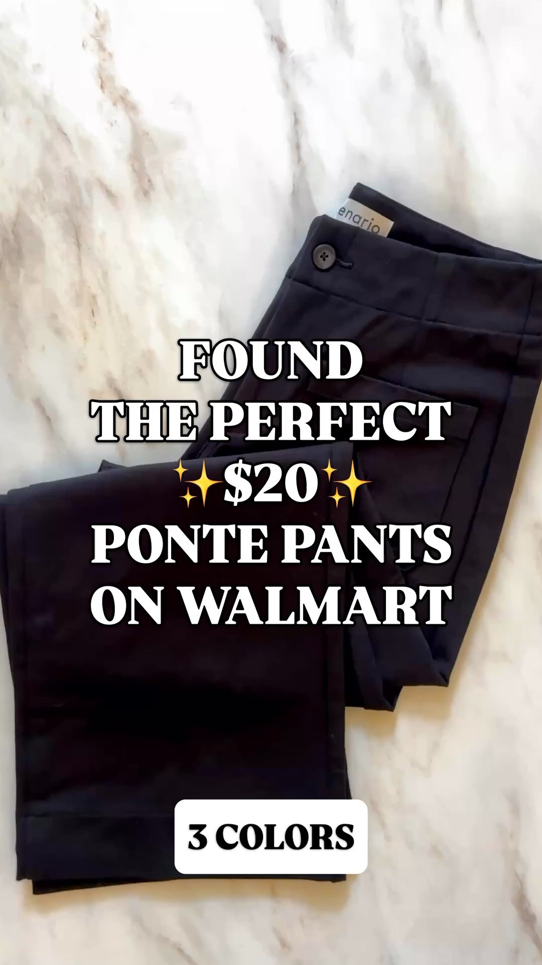 THESE MAY BE THE BEST WORK PANTS $20 CAN BUY 👀

Comfortable, polished work pants on a budget? These $20 ponte pants on Walmart deserve a spot in your weekday rotation. They give that $128 Anthropologie Colette pants look for less with a clean front, patch pockets and polished drape.

The substantial, stretchy ponte is 68% rayon, 27% nylon and 5% spandex. Comfortable enough for a full workday, with fabric that holds its shape. You also get a 28-inch inseam, interior elastic waistband, button and zip closure, and functional front AND back patch pockets.

For teacher outfits, pair them with a cardigan and flats. Add a blouse and blazer for office outfits, or a sweater for easy business casual outfits. These are the pants you can build a week of work outfits around.

Three colors, $20 a pair. Shop your color below and give your work wardrobe a very affordable refresh.

work pants women, comfortable work pants, ponte pants women, stretchy office pants, business casual pants women, affordable workwear, teacher outfits, work outfits women, business casual outfits, Anthropologie Colette pants look for less, Colette Magic Fabric look for less, patch pocket pants, 28 inch inseam pants, brown work pants, navy work pants, Scenario ponte pants, Walmart work pants, Walmart workwear, Walmart style, Walmart finds

#LTKFindsUnder50 #LTKStyleTip #WalmartStyle #WalmartFinds #WorkPants #TeacherOutfits #LookForLess #WorkOutfit #PontePants #BusinessCasual

#LTKSeasonal #LTKWorkwear #LTKOver40