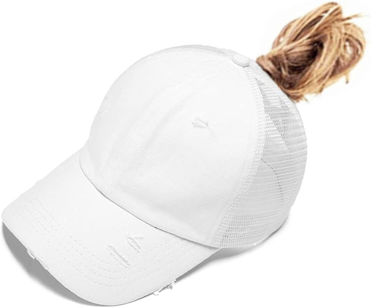 Nogewul High Ponytail Baseball Cap for Womens Men Adjustable Dad Trucker Mesh Hat | Amazon (US)