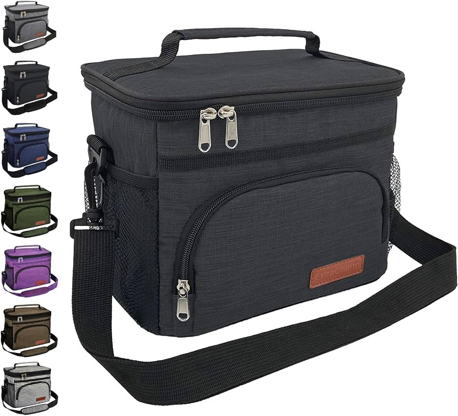 ExtraCharm Insulated Lunch Bag for Women/Men - Reusable Lunch Box for Office Picnic Hiking Beach ... | Amazon (US)