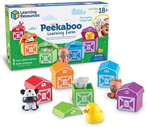 Learning Resources Peekaboo Learning Farm - 10 Pieces, Ages 18+ months Easter Toys for kids, Coun... | Amazon (US)