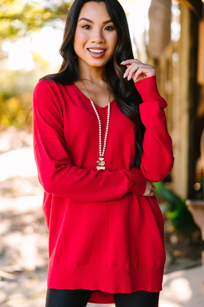I Could Be Lipstick Red Sweater | The Mint Julep Boutique