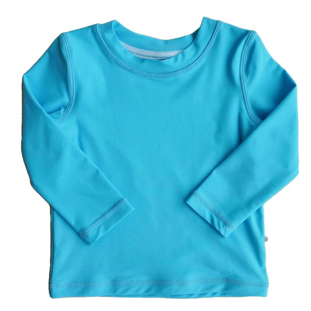 Long Sleeve Rash Guard Shirt | Tropical Blue | Caden Lane