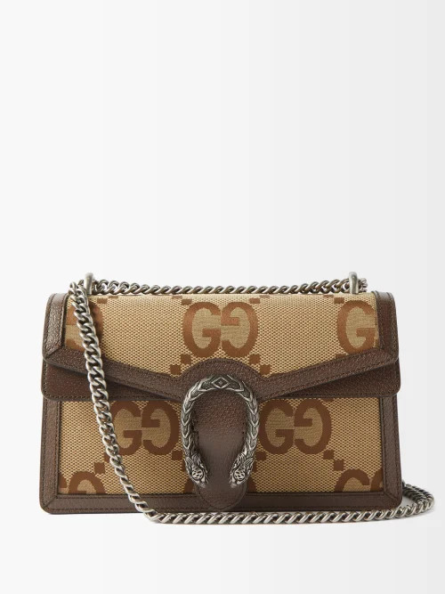 Gucci - Dionysus Small Gg-jacquard Shoulder Bag - Womens - Brown | Matches (US)