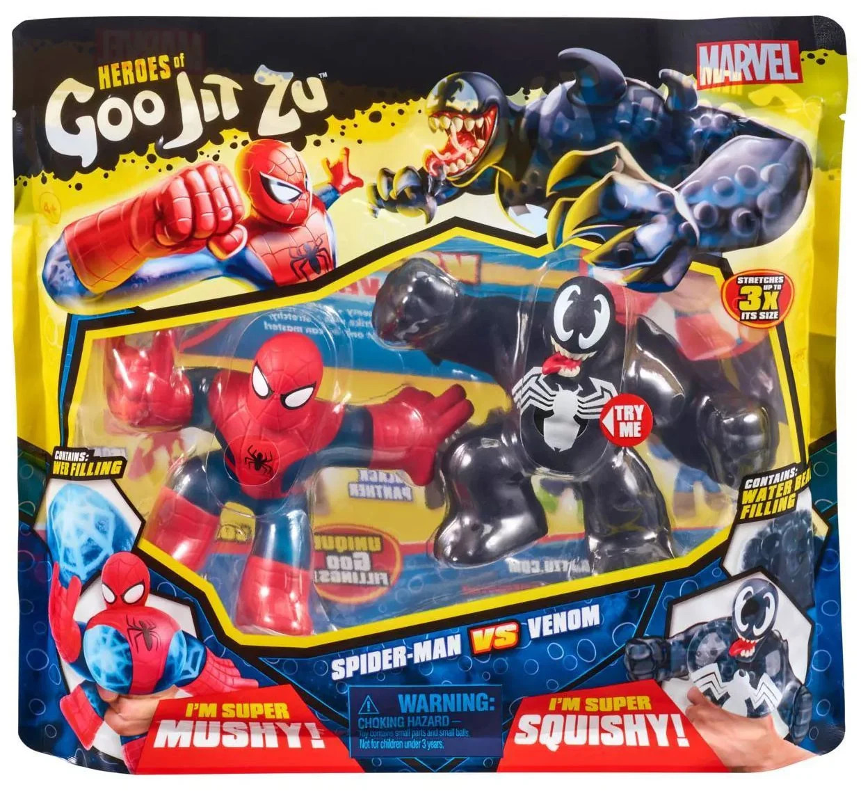 Heroes of Goo Jit Zu Marvel Spider-Man vs Venom Action Figure | Walmart (US)