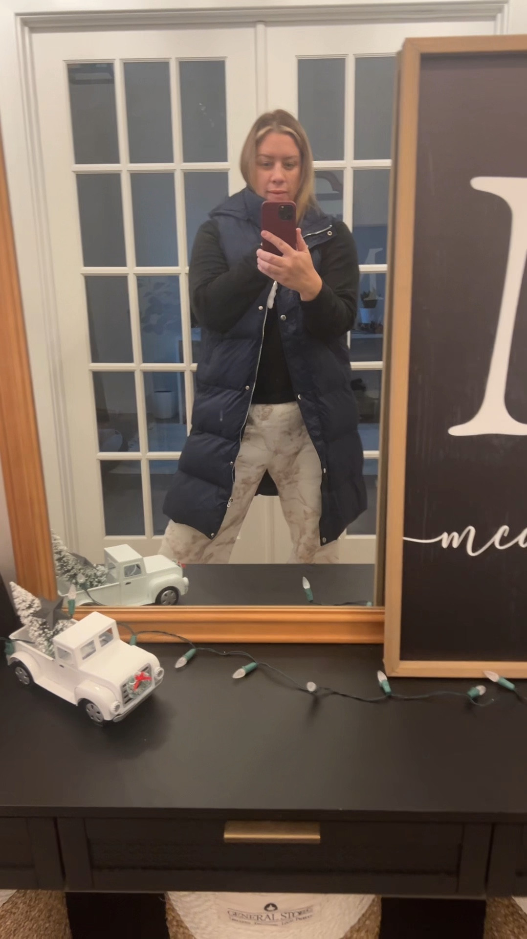 OOTD school drop off edition. My blue #puffervest is a daily wear for me! I need one in black too! #Sweats are my go to until further notice so I’ll be living in these camo ones from #Comfrt. You cannot complete this look without a pair of #uggs 

#LTKOver40 #LTKSeasonal