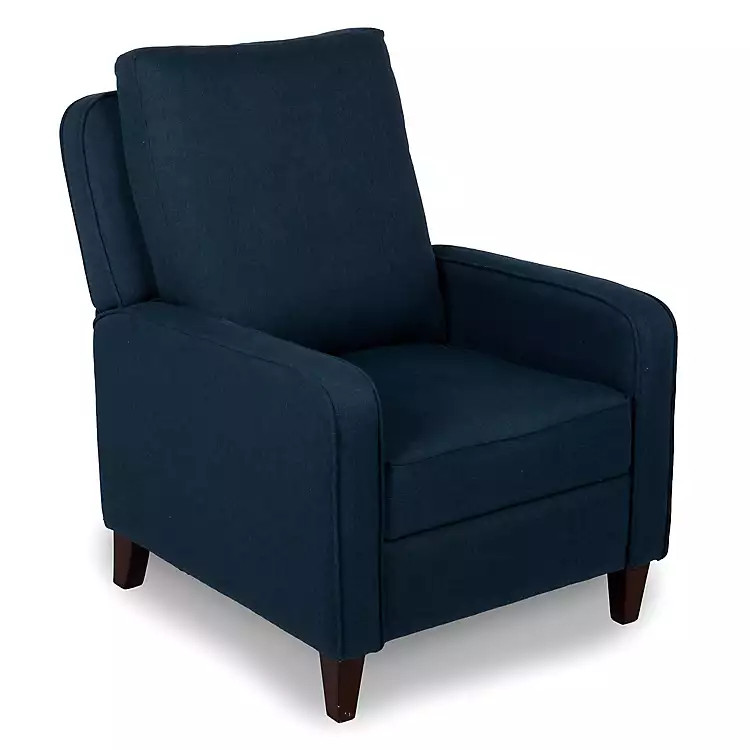 Navy Upholstered Dalton Recliner | Kirklands Home | Kirklands