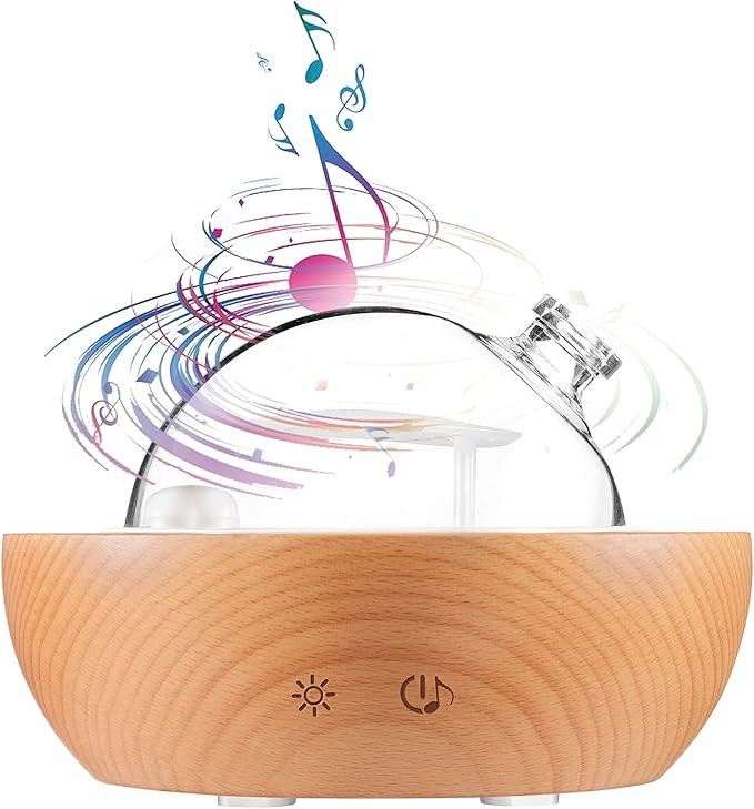 Glass Essential Oil Diffuser,Real Wood Base,Bluetooth Speaker,2023 Upgrade Aromatherapy Diffuser,... | Amazon (US)