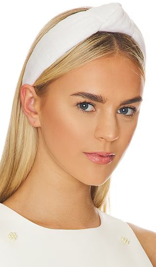 Linen Knotted Headband in White | Revolve Clothing (Global)