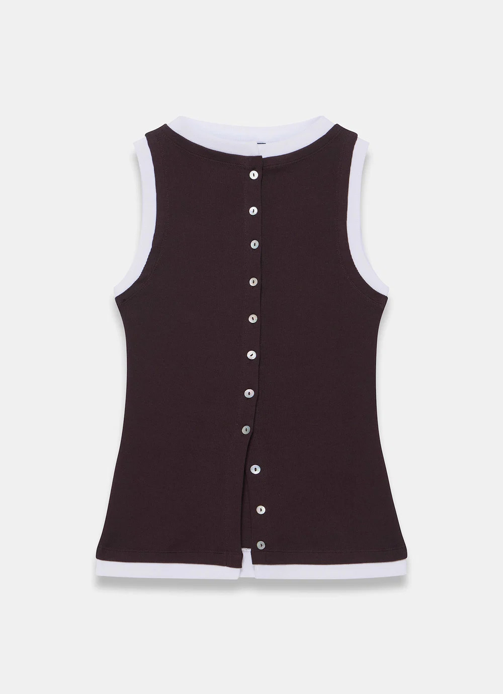 Brown Cotton Blend Sleeveless Top | Mint Velvet