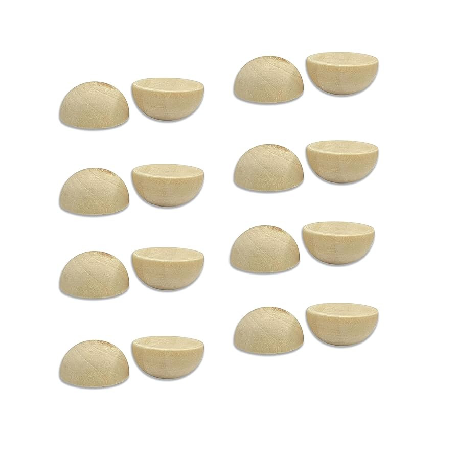 200 Pieces 1 Inch Wooden Split Balls Half Round Wood Beads Unfinished Wooden Half Sphere for DIY ... | Amazon (US)